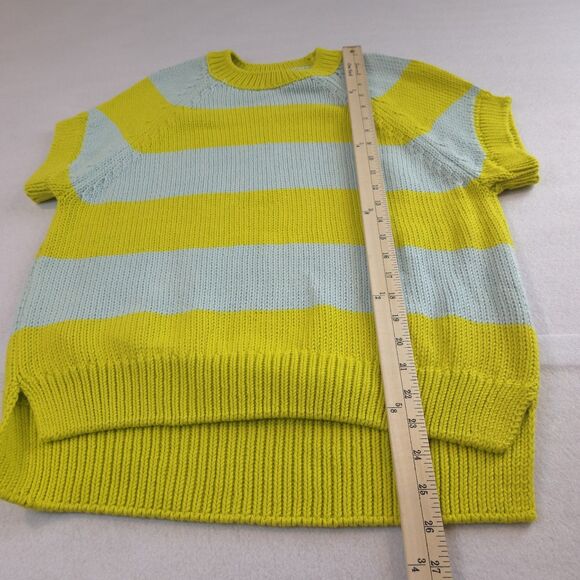 Mersea Voyageur Chunky Knit Sweater S Striped Blue Yellow Nautical Coastal Beach - Picture 8 of 10